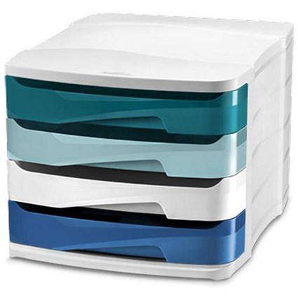 CEP Riviera by Cep 4 Drawer Desktop Unit Assorted Colours -