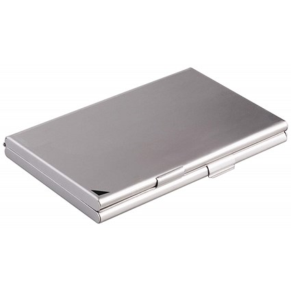 Durable Business Card Box Duo, Aluminium