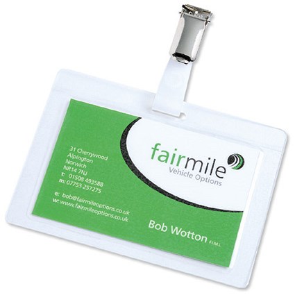 Identity Tags Self Adhesive Polypropylene Pre Punched with Clips W104xH74mm [Pack 10]