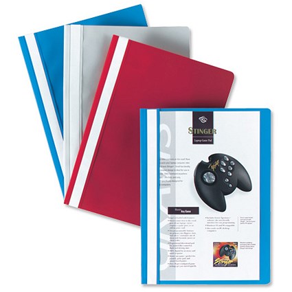 Rexel Report Flat File Lightweight Polypropylene with Indexing Strip A4 Grey [Pack 25]