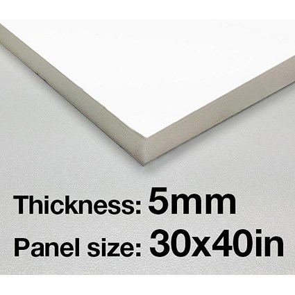 Foamboard / 30'' x 40'' / White / 5mm Thick / Box of 25