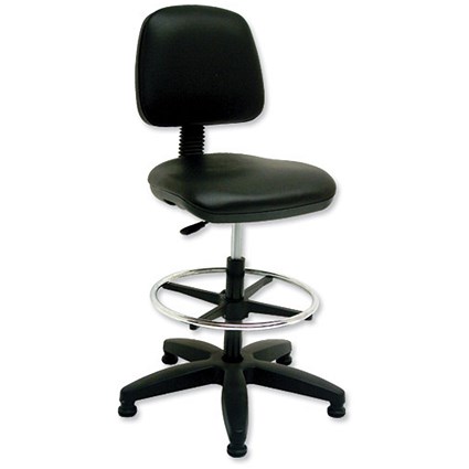 Trexus High Rise Chair W470xD450xH700-830mm Backrest H410mm Black Vinyl