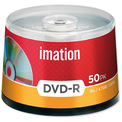 Imation DVD-R Recordable Disk Write-once on Spindle16x Speed 120min 4.7GB [Pack 50]