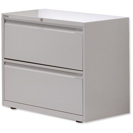 Bisley Side Filing Cabinet / 2-Drawer / Goose Grey
