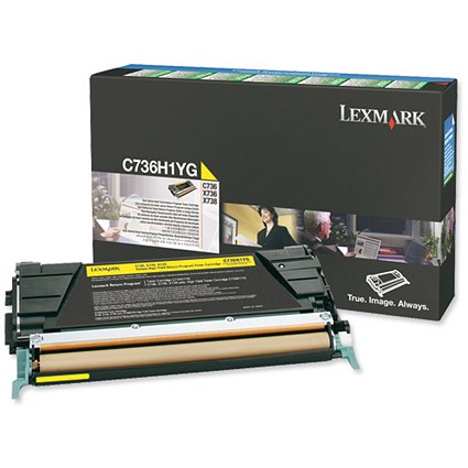 Lexmark C736H1YG Yellow Laser Toner Cartridge
