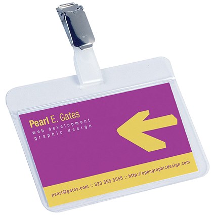Durable Name Badges, Self-Laminating, Self-Adhesive, 90x54mm, Pack of 25