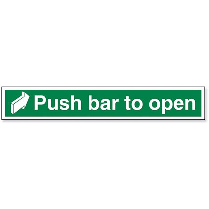 Stewart Superior Push Bar to Open Sign W450xH75mm Self-adhesive Vinyl