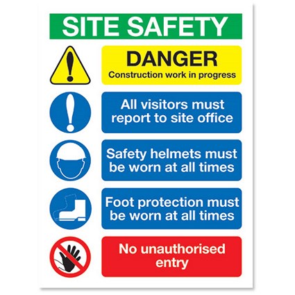 Stewart Superior Site Safety Sign Outdoor Use W300xH400mm Foamboard