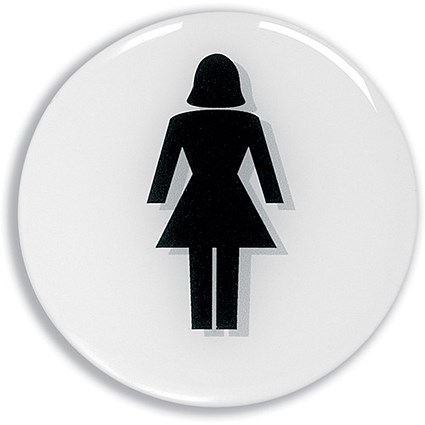 Stewart Superior Office Logo Sign Polyurethane Convex Dia.60mm Ladies Toilet