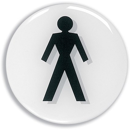 Stewart Superior Office Logo Sign Polyurethane Convex Dia.60mm Gents Toilet