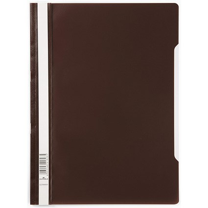 Durable A4 Clear View Folder, Brown, Pack of 50