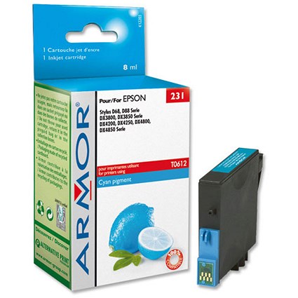 Armor Compatible Inkjet Cartridge Cyan [Epson T061240 Equivalent] Ref K12203