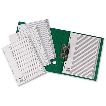 Concord Grey Index Polypropylene 120 Micron Europunched 1-15 A4