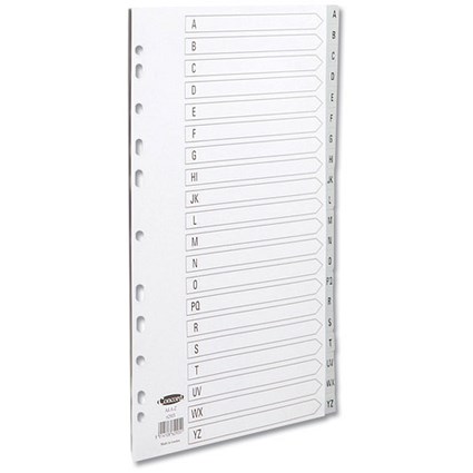 Concord Plastic Index Dividers / A-Z / A4 / Grey