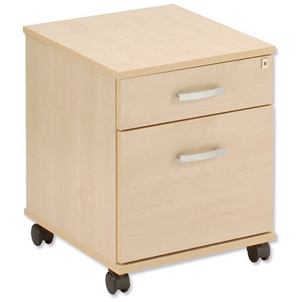 Trexus Mobile Filing Pedestal 2 Drawer Lockable W408xD510xH530mm Maple