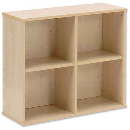 Trexus 800 Desk High Bookcase with Solid Back W800xD310xH720mm Maple