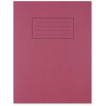 Silvine Ruled Exercise Book / 229x178mm / With Margin / 80 Pages / Red / Pack of 10