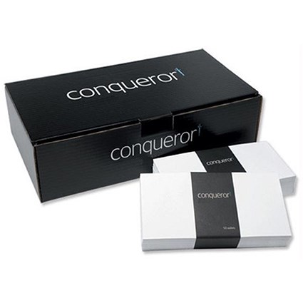 Conqueror DL Wallet Envelopes with Window / Laid / High White / Peel & Seal / 120gsm / Pack of 500