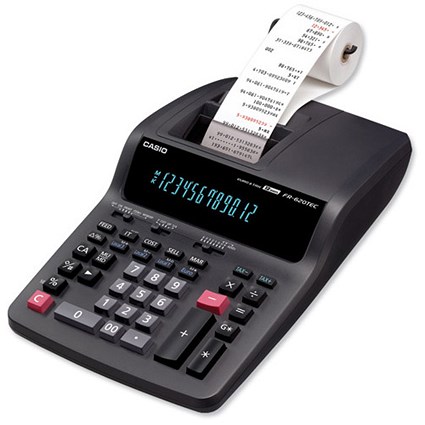 Casio Calculator Printing Euro Tax Mains-power 12 Digit 3.0 Lines/sec 213x343x88mm Ref FR620TEC