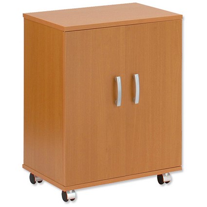 Trexus Mobile Printer Storage Cupboard W530xD400xH720mm Beech