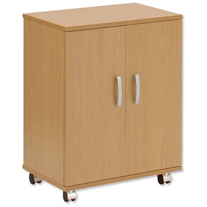 Trexus Mobile Printer Storage Cupboard W530xD400xH720mm Oak