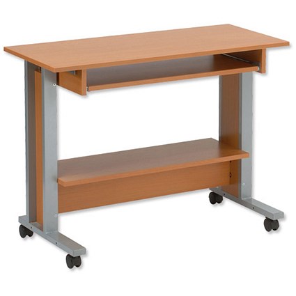Trexus Mobile PC Workstation Extra Wide W1000xD450xH770mm Beech