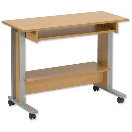 Trexus Mobile PC Workstation Extra Wide W1000xD450xH770mm Oak