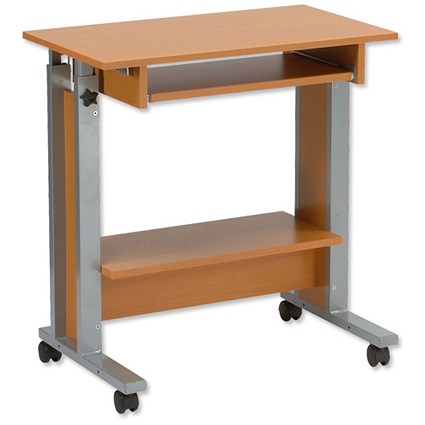 Trexus Mobile PC Workstation Height-adjustable W750xD450xH770-1020mm Beech