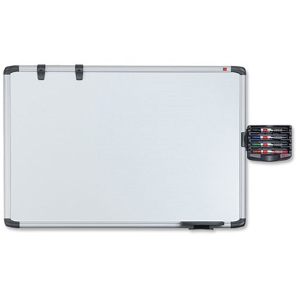 Nobo Professional Whiteboard Drywipe Magnetic with Tray Eraser and Marker W900xD600mm