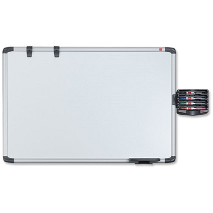 Nobo Professional Whiteboard Drywipe Magnetic with Tray Eraser and Marker W1800xD1200mm