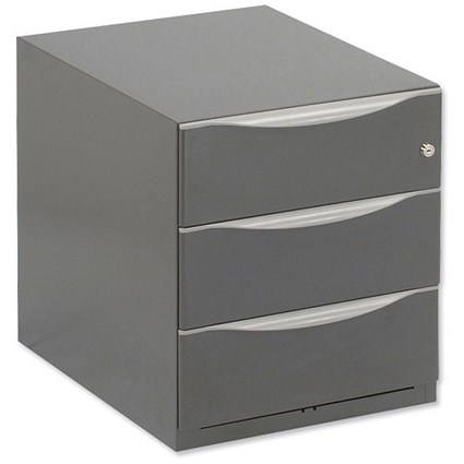 Trexus Steel Low Under-desk Pedestal / 3-Drawer / Grey