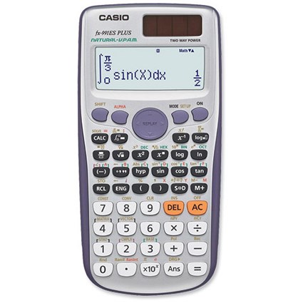 Casio Calculator Scientific Twin Display 10 plus 2 Digit Solar/Battery Power Ref FX991ES