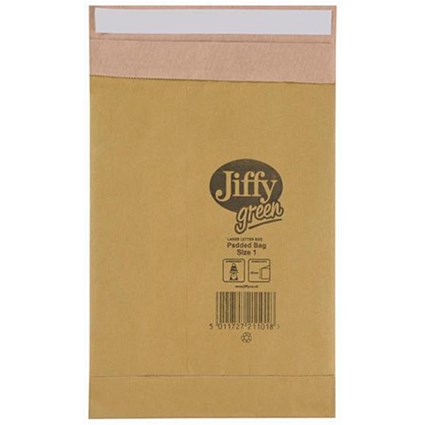 Jiffy No.1 Padded Bag Envelopes / 170x245mm / Brown / Pack of 10