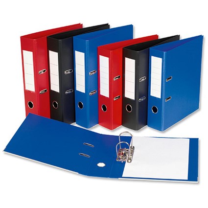 Rexel Lever Arch File Polypropylene Slotted 70mm Spine A4 Black [Pack 10]