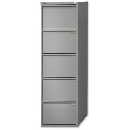Bisley Filing Cabinet / 5-Drawer / Foolscap / Goose Grey