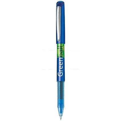 Pilot Begreen Greenball Liquid Ink Rollerball Pen Recycled 0.7mm Tip 0.35mm Line Black Greenpack (10 + 10 Refills) -