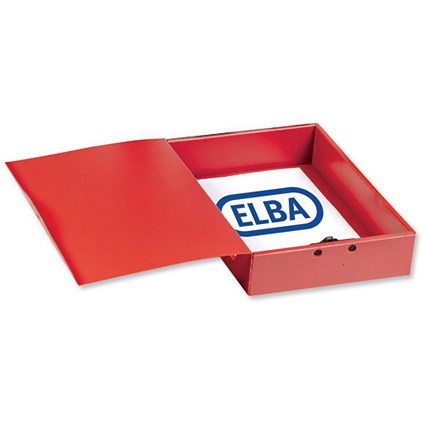 Elba Box File Opaque Polypropylene Rigid 70mm Spine Foolscap Red [Pack 5]