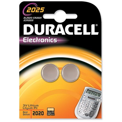 Duracell DL2025 Lithium Battery for Camera Calculator or Pager / 3V / Pack of 2