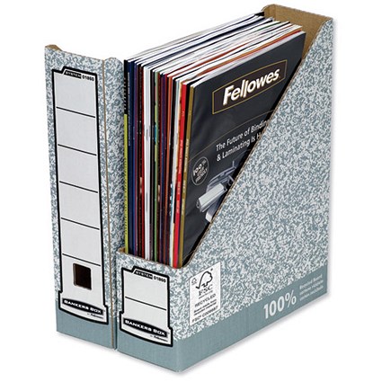 R-Kive System Magazine File Grey and White W78xD258xH311mm [Pack 20]