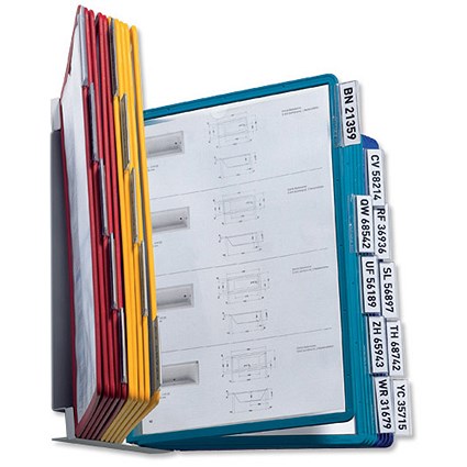 Durable Vario Wall Display Unit Polypropylene with Tabs and Brackets 20 Panels A4 Assorted