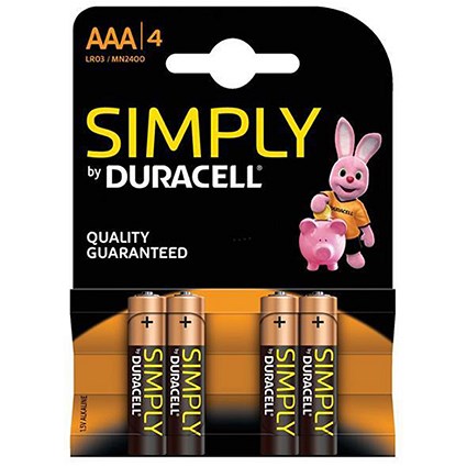Duracell MN2400 Simply Battery / AAA / Pack of 4
