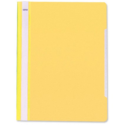 Leitz Standard Data Files Semi-rigid PVC Clear Front 20mm Title Strip A4 Yellow [Pack 25]
