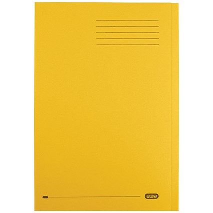 Elba StrongLine Square Cut Folders, 320gsm, Foolscap, Yellow, Pack of 50