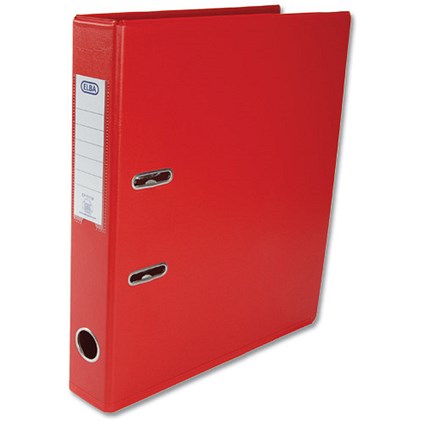 Elba Mini Lever Arch File PVC 50mm Spine A4 Red [Pack 10]