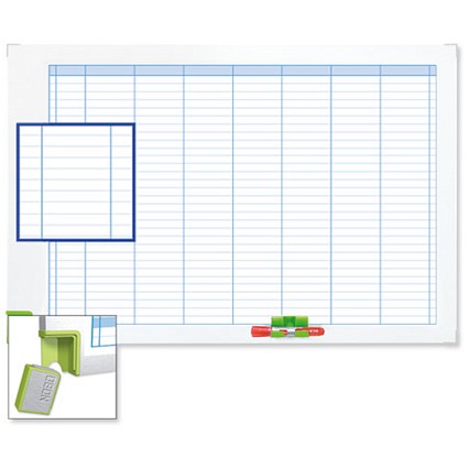 Nobo Performance Planning Board Weekly Grid Magnetic Drywipe W900xH600mm