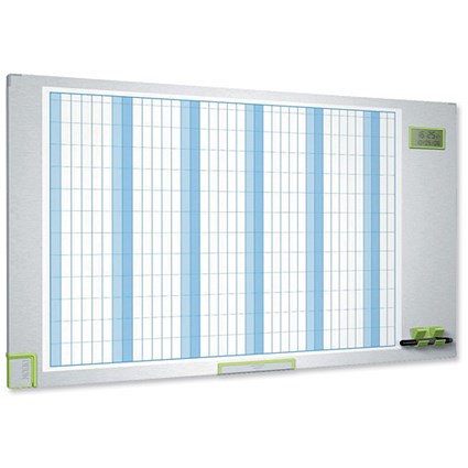 Nobo Performance Plus Planning Board Time/Date Annual Grid Magnetic Drywipe W1100xH600mm