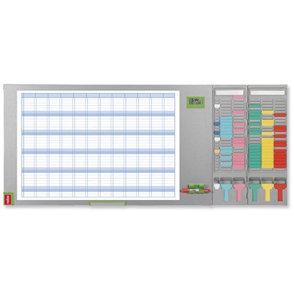 Nobo Performance Synergy Planning Board Time/Date T-Card Annual Grid Magnetic W1425xH600mm