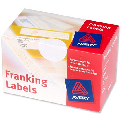 Avery Franking Labels 2 per Sheet 162x38mm White Ref FL05 [1000 Labels]