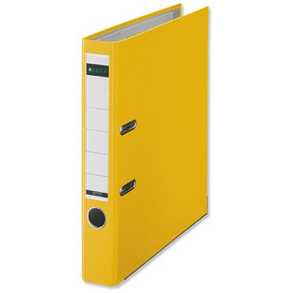 Leitz A4 Mini Lever Arch Files / Plastic / 50mm Spine / Yellow / Pack of 10