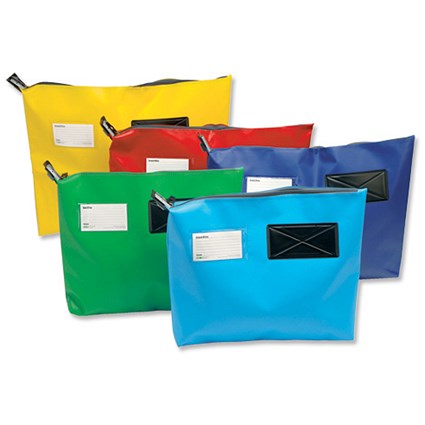 Versapak Mailing Pouch Gusseted Bulk Volume Sealable with Window PVC 470x335x75mm Yellow YWS